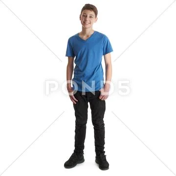 Cute teenager boy over white isolated background Stock Photos