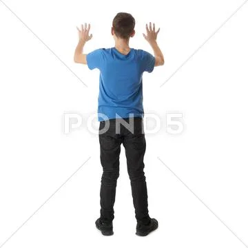 Cute teenager boy over white isolated background Stock Photos