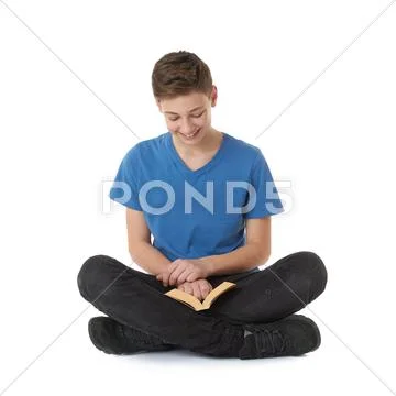 Cute teenager boy over white isolated background Stock Photos
