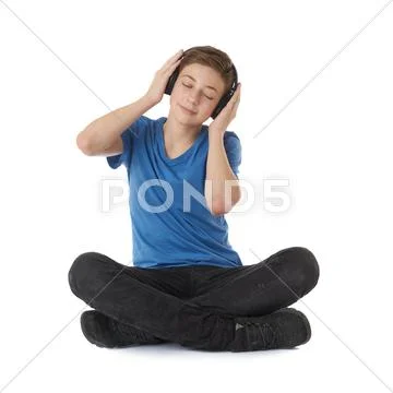 Cute teenager boy over white isolated background Stock Photos