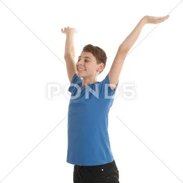 Cute teenager boy over white isolated background Stock Photos