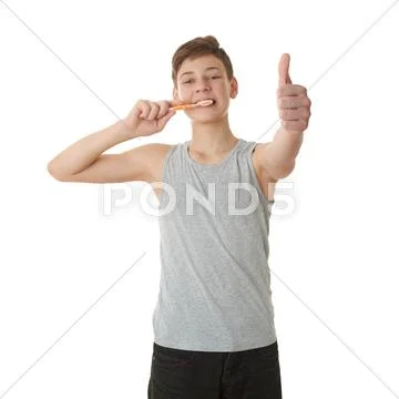 Cute teenager boy over white isolated background Stock Photos
