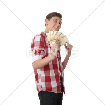 Cute teenager boy over white isolated background Stock Photos