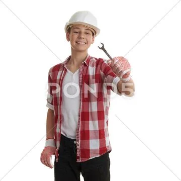 Cute teenager boy over white isolated background Stock Photos