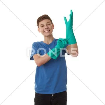 Cute teenager boy over white isolated background Stock Photos
