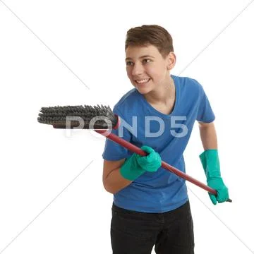 Cute teenager boy over white isolated background Stock Photos