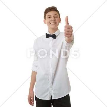Cute teenager boy over white isolated background Stock Photos