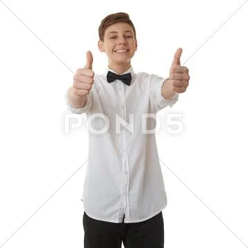 Cute teenager boy over white isolated background Stock Photos