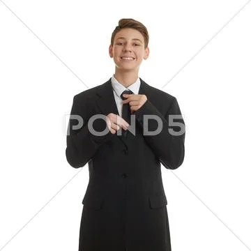 Cute teenager boy over white isolated background Stock Photos