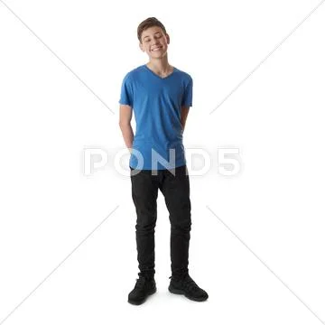 Cute teenager boy over white isolated background Stock Photos