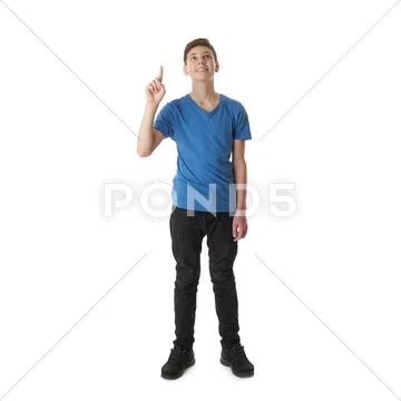 Cute teenager boy over white isolated background Stock Photos