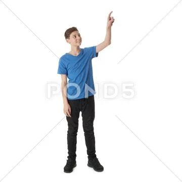 Cute teenager boy over white isolated background Stock Photos