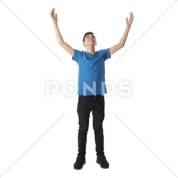 Cute teenager boy over white isolated background Stock Photos