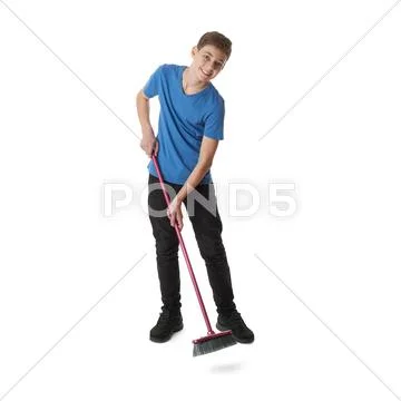 Cute teenager boy over white isolated background Stock Photos