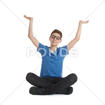 Cute teenager boy over white isolated background Stock Photos