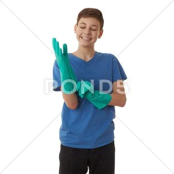 Cute teenager boy over white isolated background Stock Photos