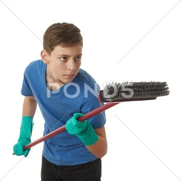 Cute teenager boy over white isolated background Stock Photos