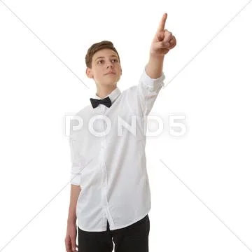 Cute teenager boy over white isolated background Stock Photos