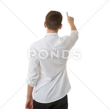 Cute teenager boy over white isolated background Stock Photos