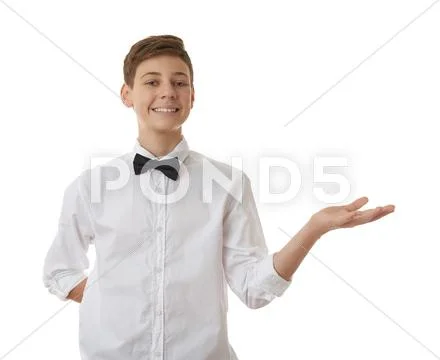 Cute teenager boy over white isolated background Stock Photos