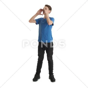 Cute teenager boy over white isolated background Stock Photos