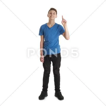 Cute teenager boy over white isolated background Stock Photos