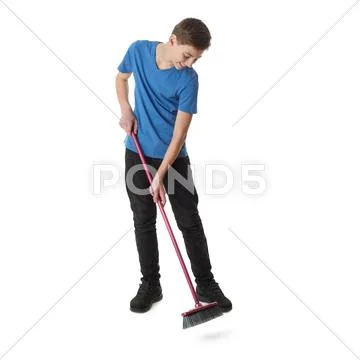 Cute teenager boy over white isolated background Stock Photos