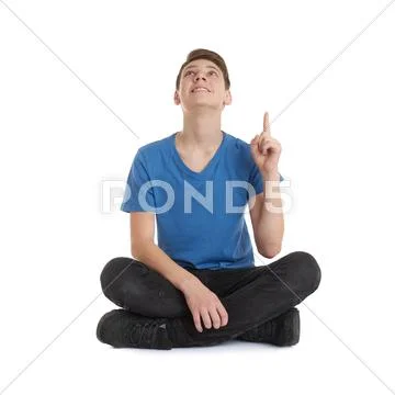 Cute teenager boy over white isolated background Stock Photos