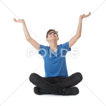 Cute teenager boy over white isolated background Stock Photos