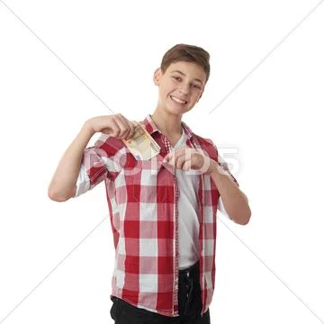 Cute teenager boy over white isolated background Stock Photos