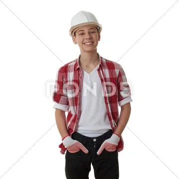 Cute teenager boy over white isolated background Stock Photos