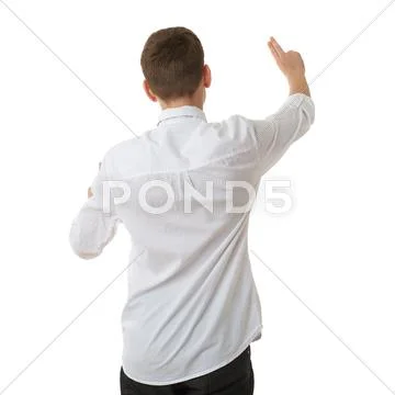 Cute teenager boy over white isolated background Stock Photos