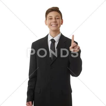 Cute teenager boy over white isolated background Stock Photos