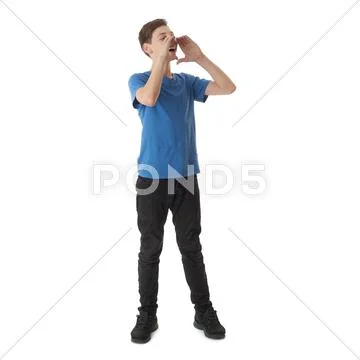 Cute teenager boy over white isolated background Stock Photos