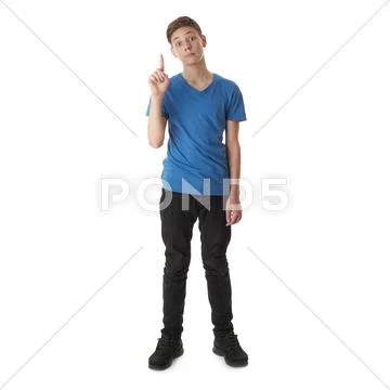 Cute teenager boy over white isolated background Stock Photos