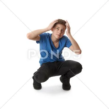 Cute teenager boy over white isolated background Stock Photos