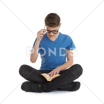 Cute teenager boy over white isolated background Stock Photos