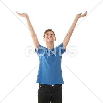 Cute teenager boy over white isolated background Stock Photos