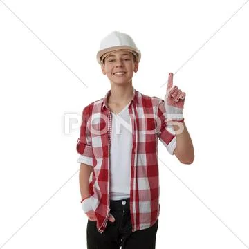 Cute teenager boy over white isolated background Stock Photos