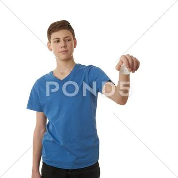 Cute teenager boy over white isolated background Stock Photos