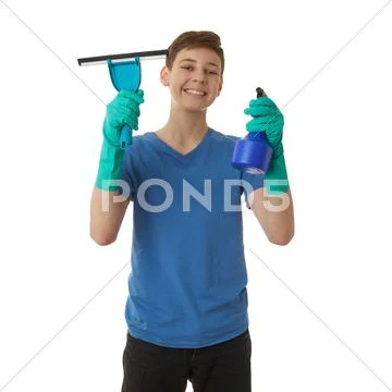 Cute teenager boy over white isolated background Stock Photos