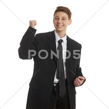 Cute teenager boy over white isolated background Stock Photos