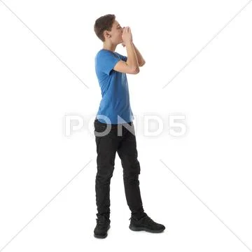 Cute teenager boy over white isolated background Stock Photos