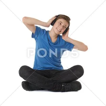 Cute teenager boy over white isolated background Stock Photos