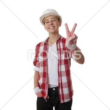 Cute teenager boy over white isolated background Stock Photos