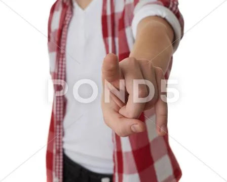 Cute teenager boy over white isolated background Stock Photos