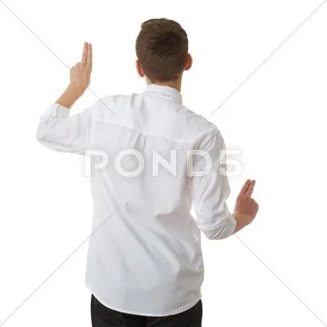 Cute teenager boy over white isolated background Stock Photos
