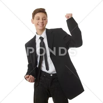 Cute teenager boy over white isolated background Stock Photos