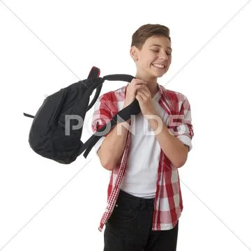 Cute teenager boy over white isolated background Stock Photos