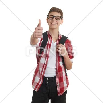 Cute teenager boy over white isolated background Stock Photos